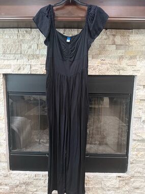 Old Navy Black Wide-Leg Jumpsuit with Flutter Sleeves